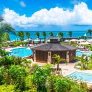 Seven Stars Resort pool and ocean in the background